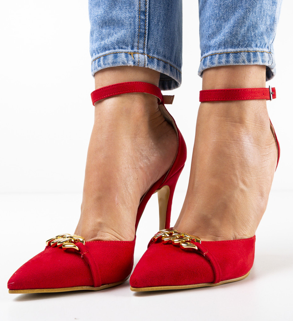 Pantofi Deler Rosii cu Toc - Eleganță și Stil - imagine 3