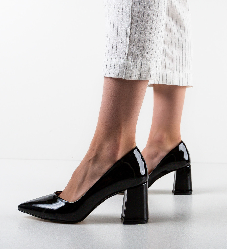 Pantofi cu toc Lilly Negri - Eleganță Urbană - imagine 2