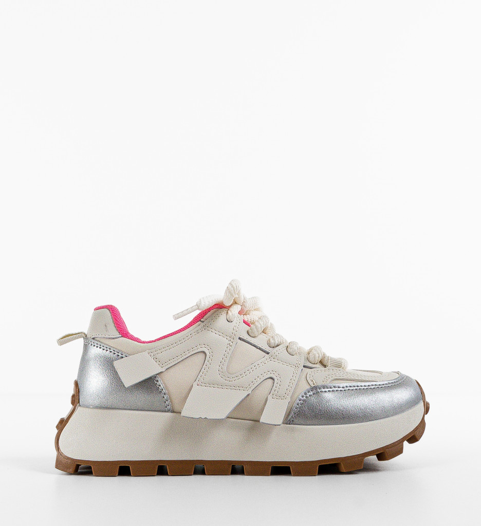Sneakers Dama Broskmas Argintii - Stil si Confort - imagine 3