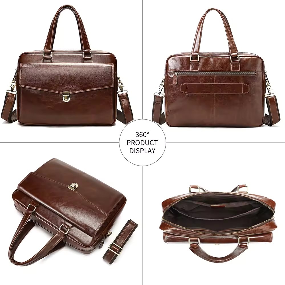 Servieta Dael GT3284 Piele Naturală Maro - imagine 5