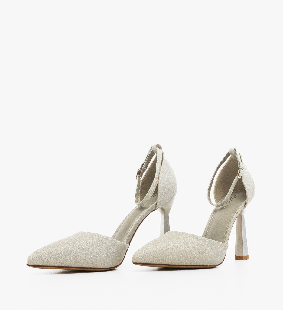 Pantofi Dama Trypho Argintii cu Toc Eleganți - imagine 3