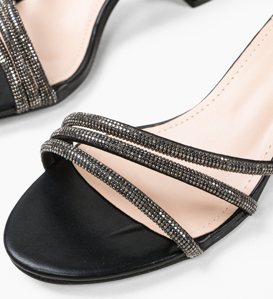 Sandale cu Toc Irakliy Negre | Eleganță și Stil - imagine 6