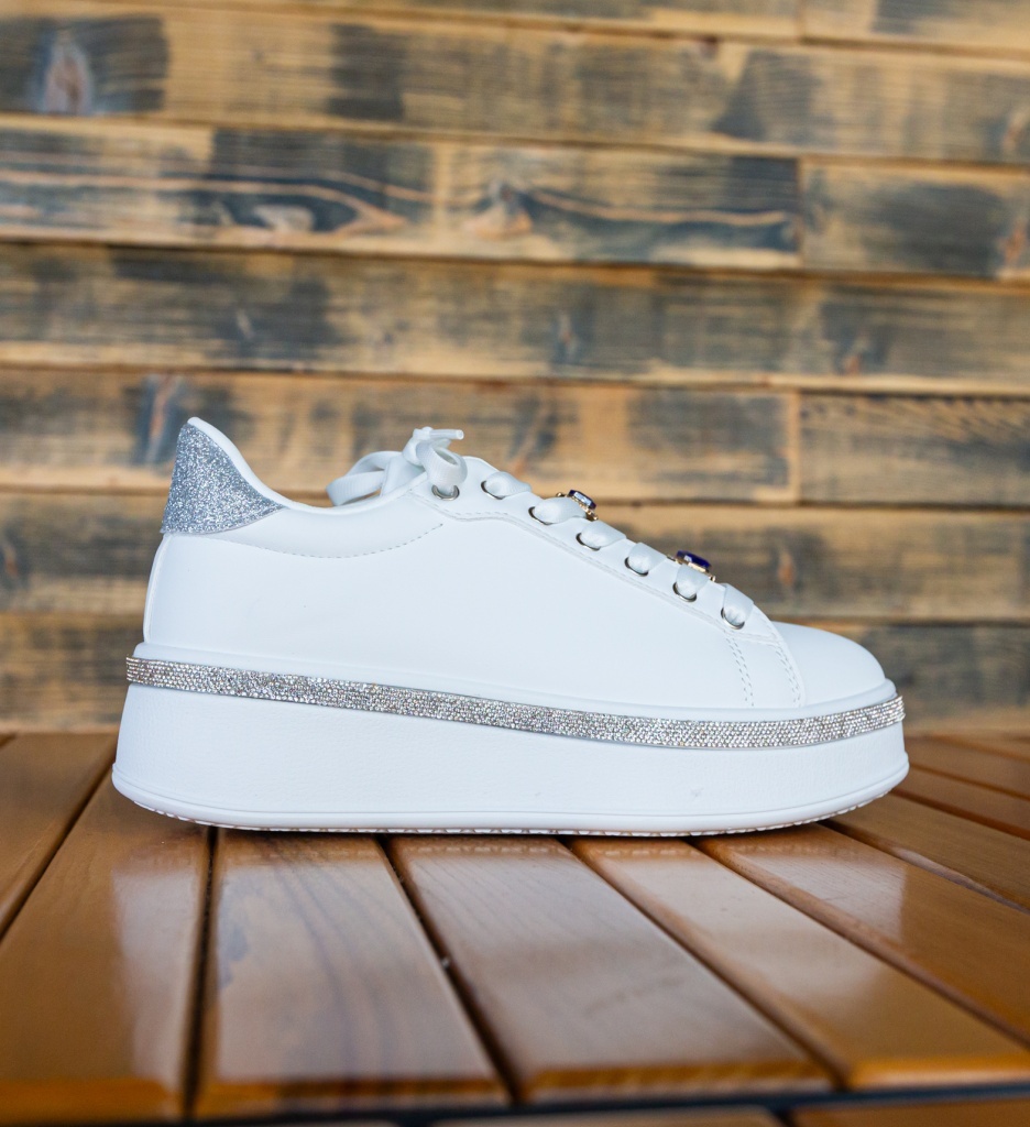Sneakers Dama Weland Argintii - Stil și Confort - imagine 2