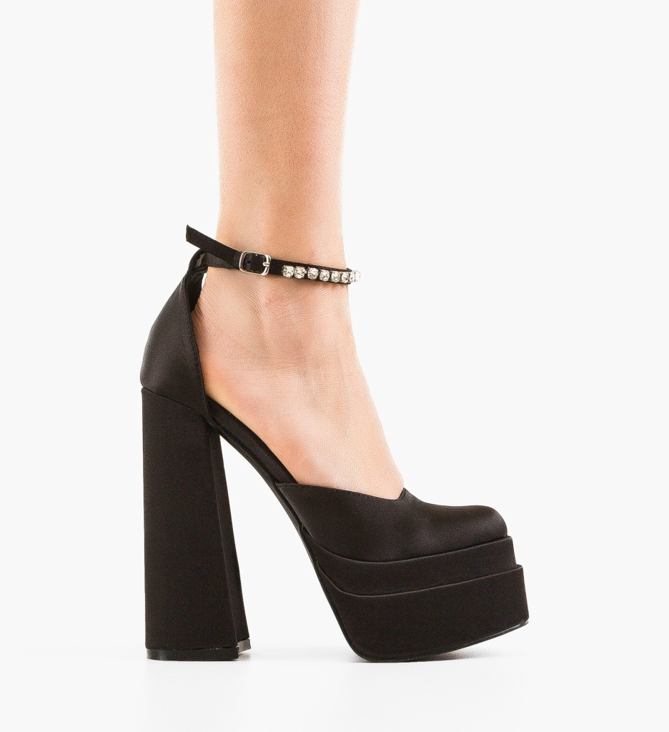 Pantofi Vestrok Negri Eleganți cu Toc - imagine 6