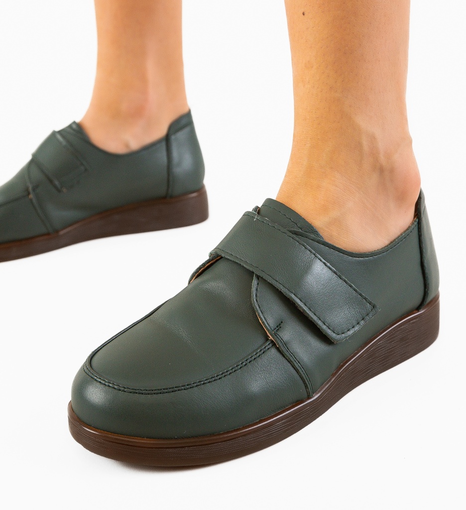 Pantofi Casual Confort | Model Grig-Verde - imagine 4