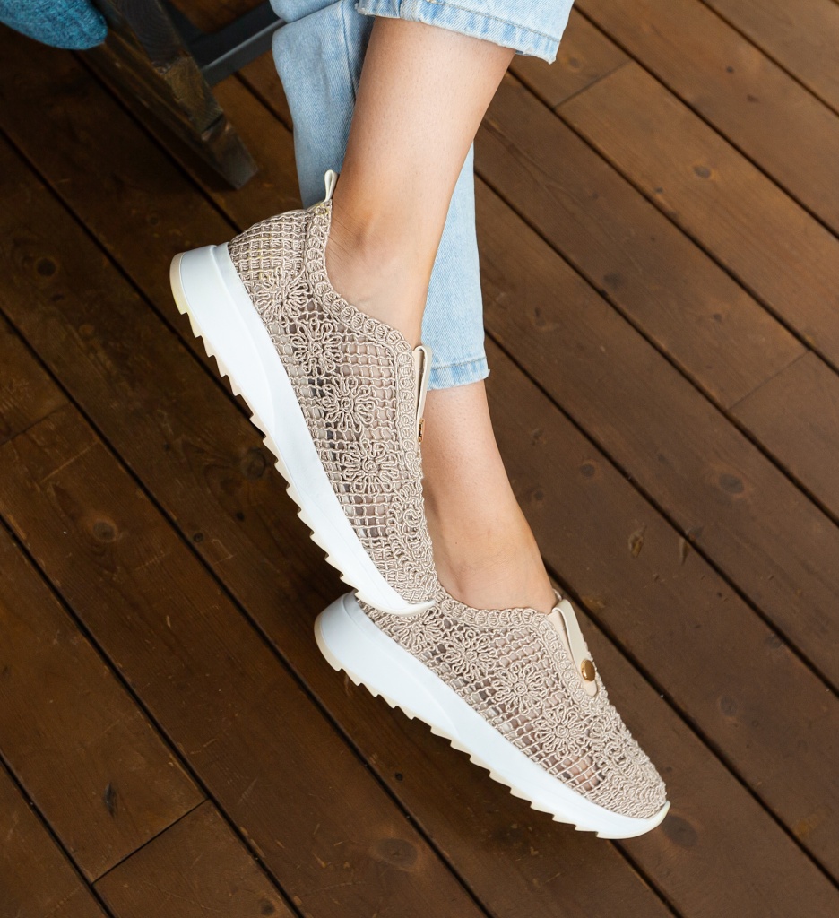 Sneakers Dama Selima Bej - Confort și Stil - imagine 4
