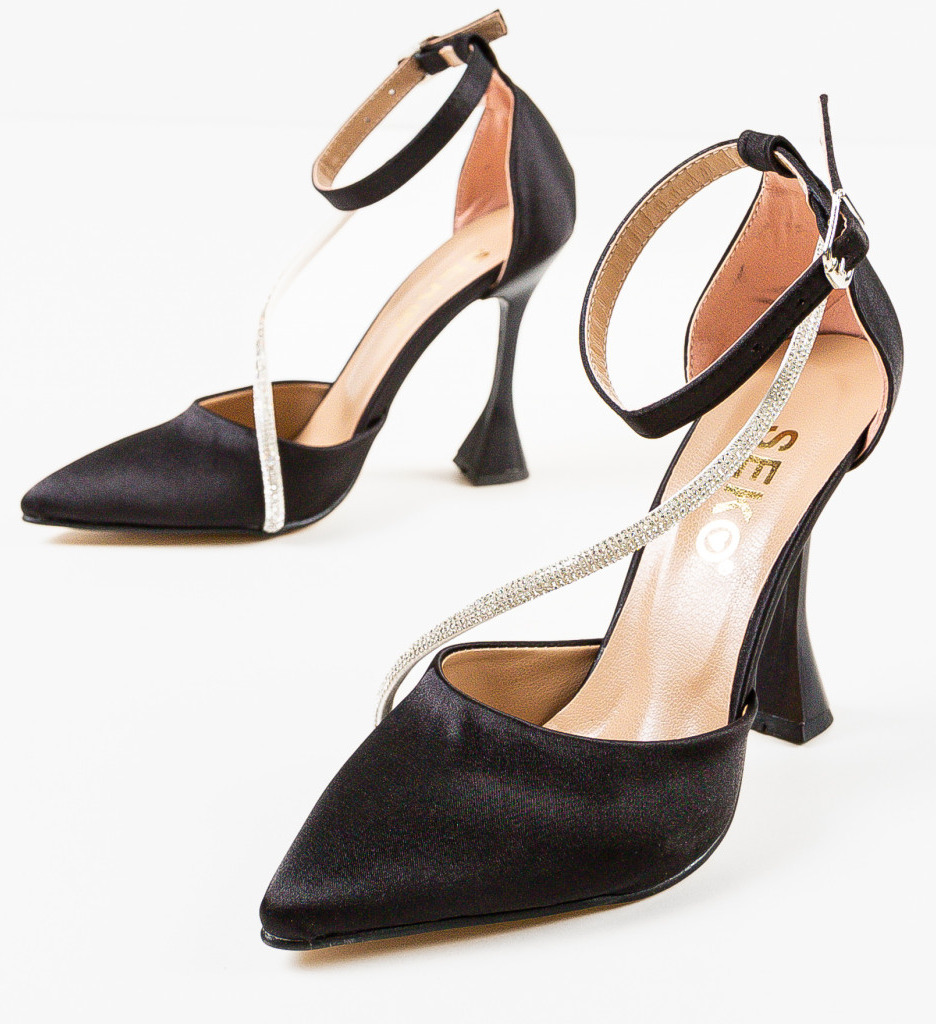 Pantofi dama Seray Negri cu Toc Eleganți - imagine 6