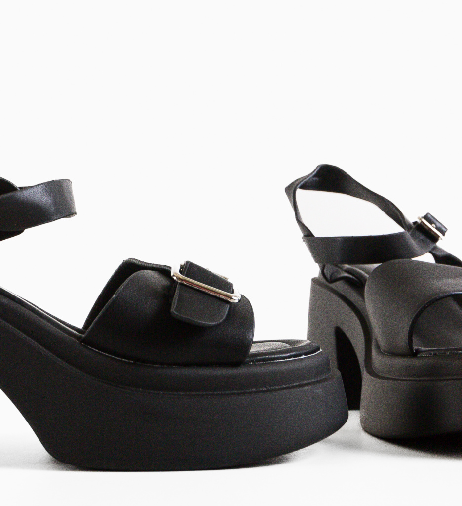 Sandale cu toc Tripoli Negre | Eleganță Asigurată - imagine 7