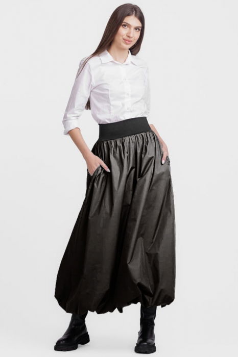 Fusta Tafta Gri Shopika | Elastică și Elegantă