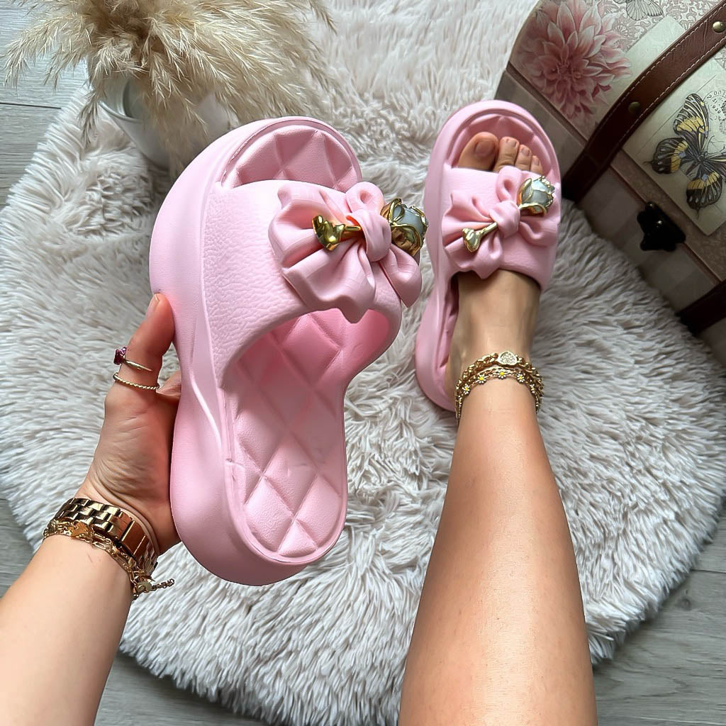 Saboti Papuci Dama Roz cu Talpa EVA Confortabilă