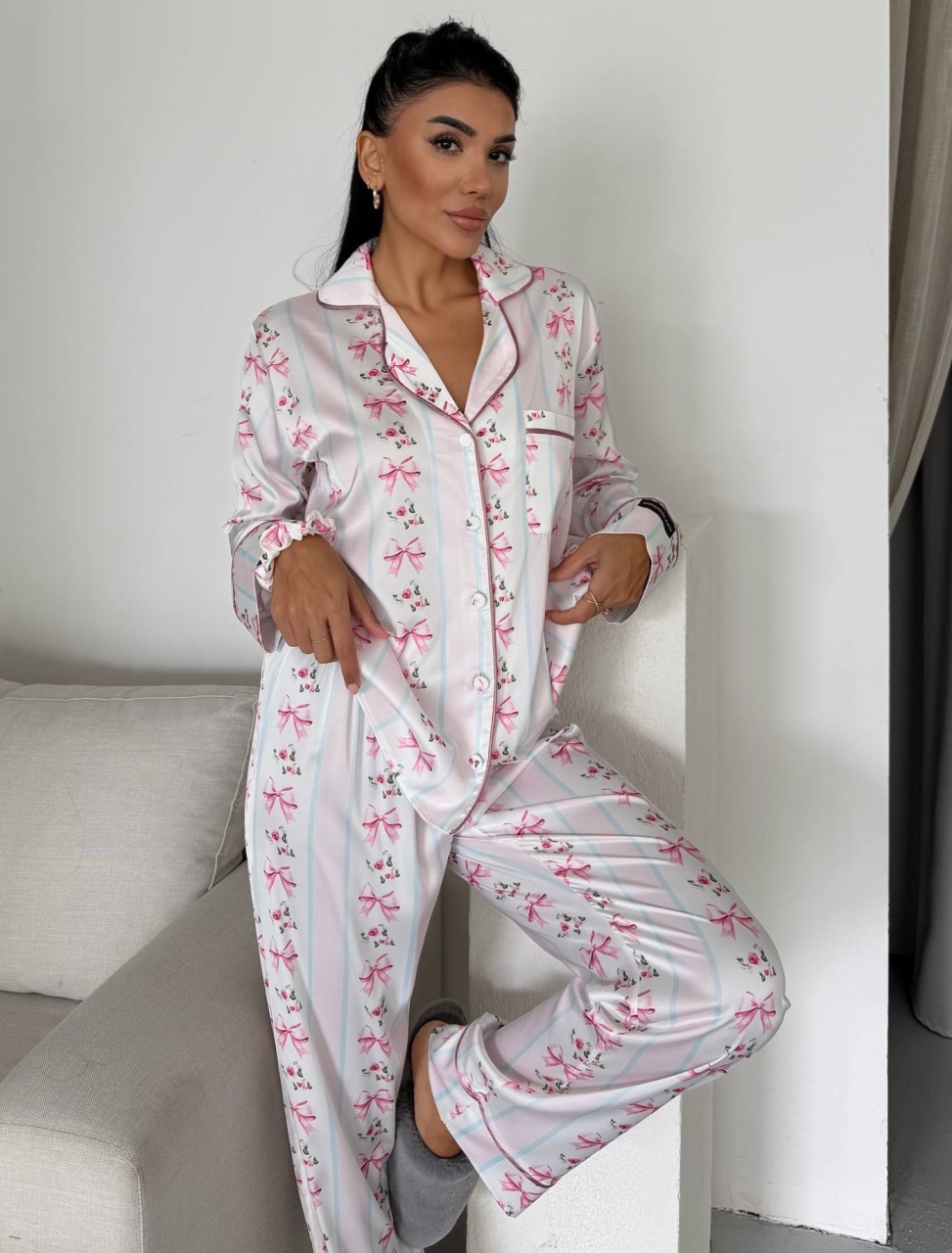 Set Pijama Dama 2 Piese Delis Alb/Roz - imagine 6