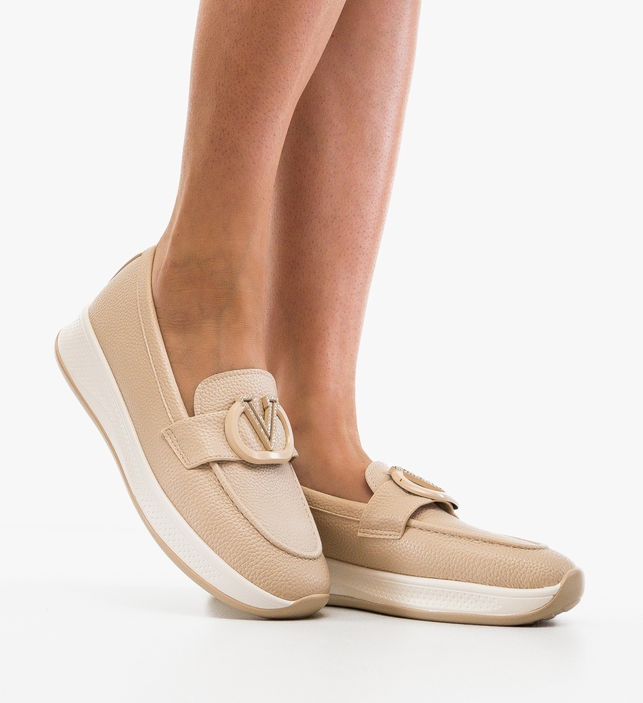 Pantofi Casual Dama Bej Verena - Confort Stilat - imagine 5