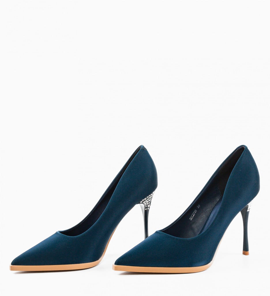 Pantofi Demoux Albastrii cu Toc Eleganți - imagine 9