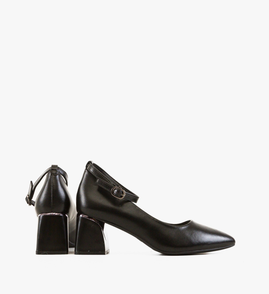 Pantofi Sakre Negri Eleganți cu Toc - imagine 6