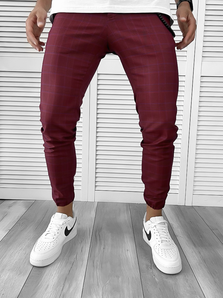 Pantaloni Casual Barbati in Carouri, Bumbac 100%