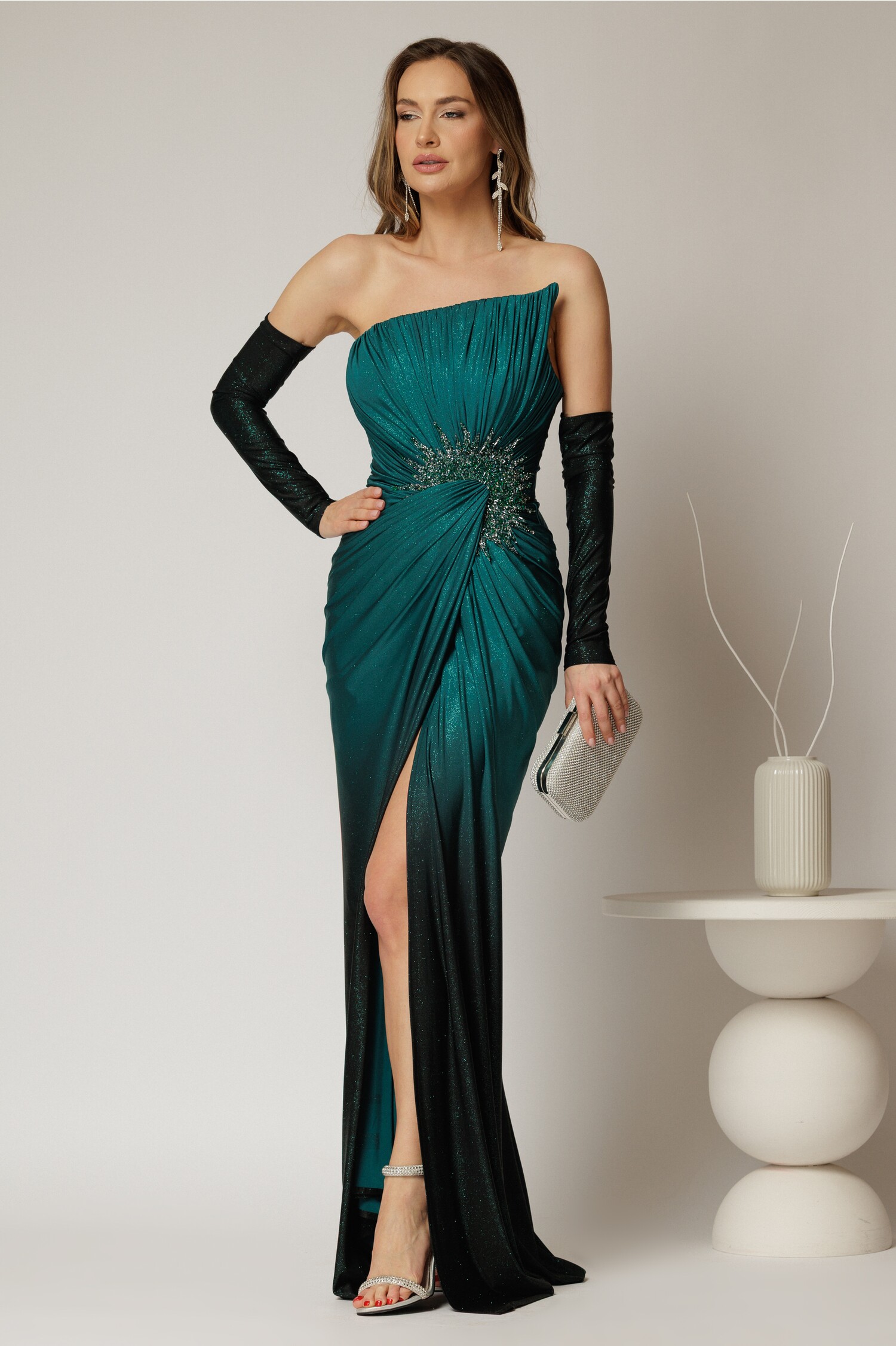 Rochie Sirena Verde Degrade Lycra de Seara