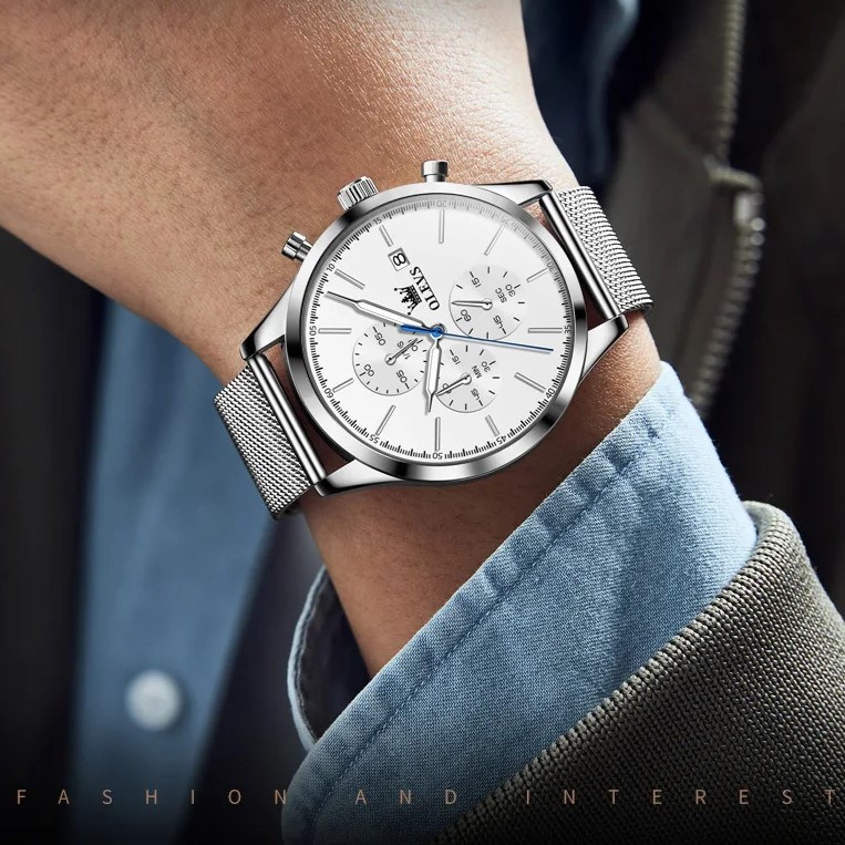 Olevs CS1653 - Ceas Barbatesc Elegant Argintiu - imagine 6