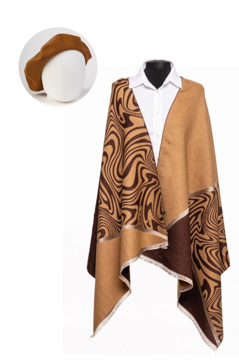 Set Esarfă Casmir cu Bereta Camel | Stil Eleganță