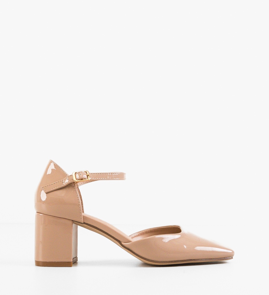 Pantofi Dama Mies Nude cu Toc Eleganți - imagine 2