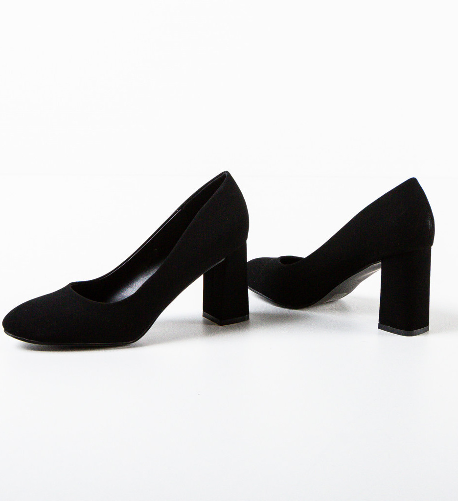 Pantofi Dama Luber Negri cu Toc Elegant - imagine 7