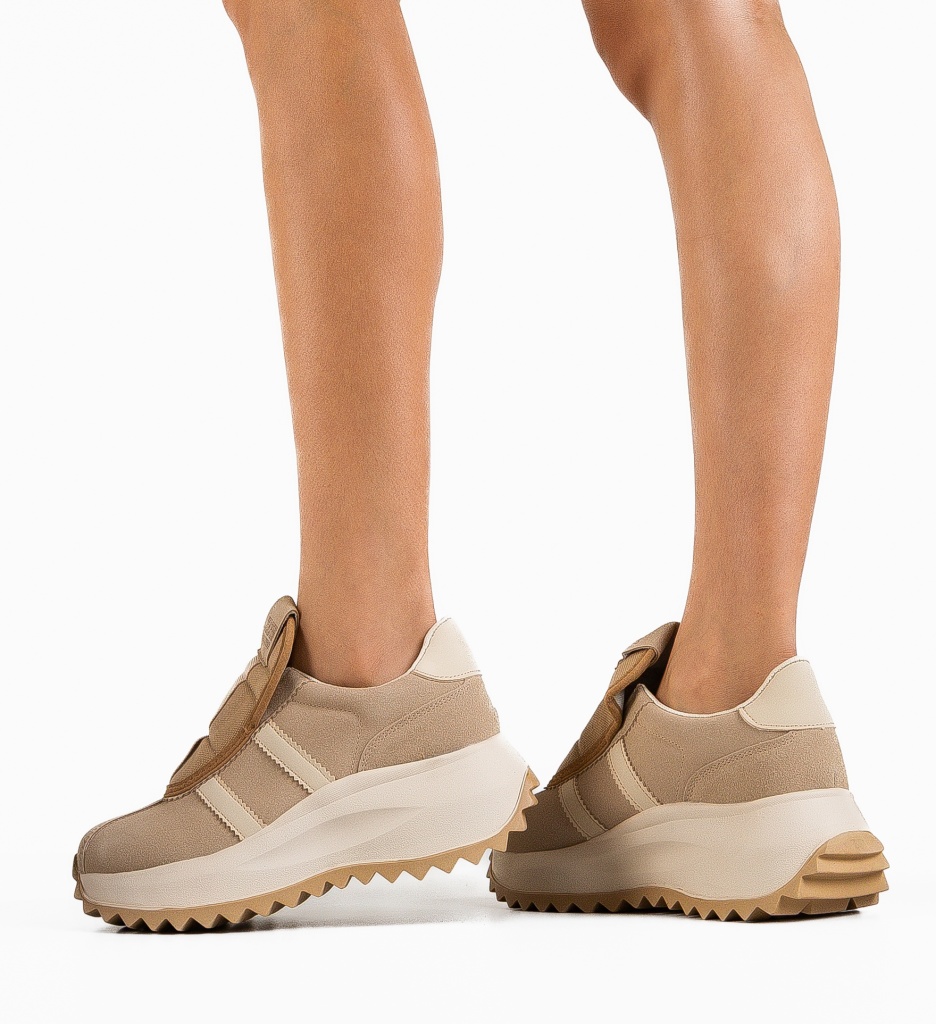 Sneakers Dama Yeasy Bej - Confort și Stil
