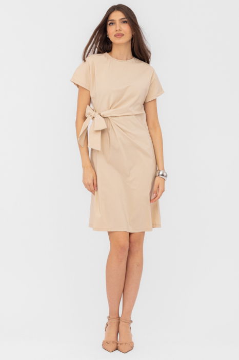 Rochie Midi Bej Shopika | Eleganță și Confort
