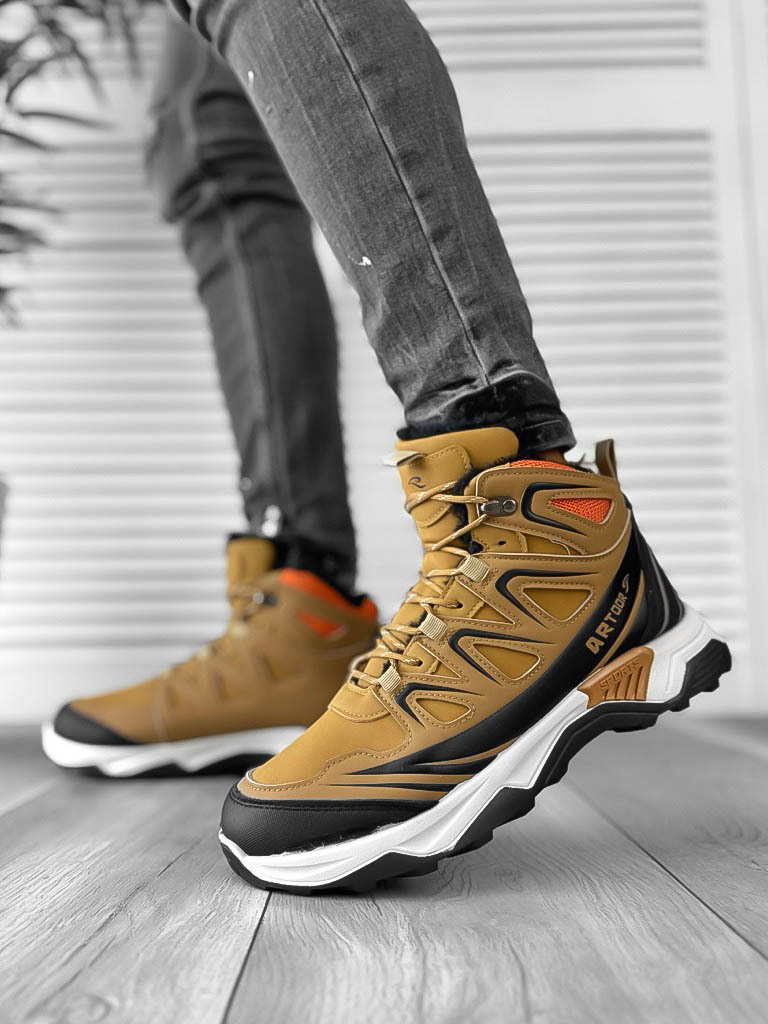 Bocanci barbati imblaniti mustar A73 T55-1