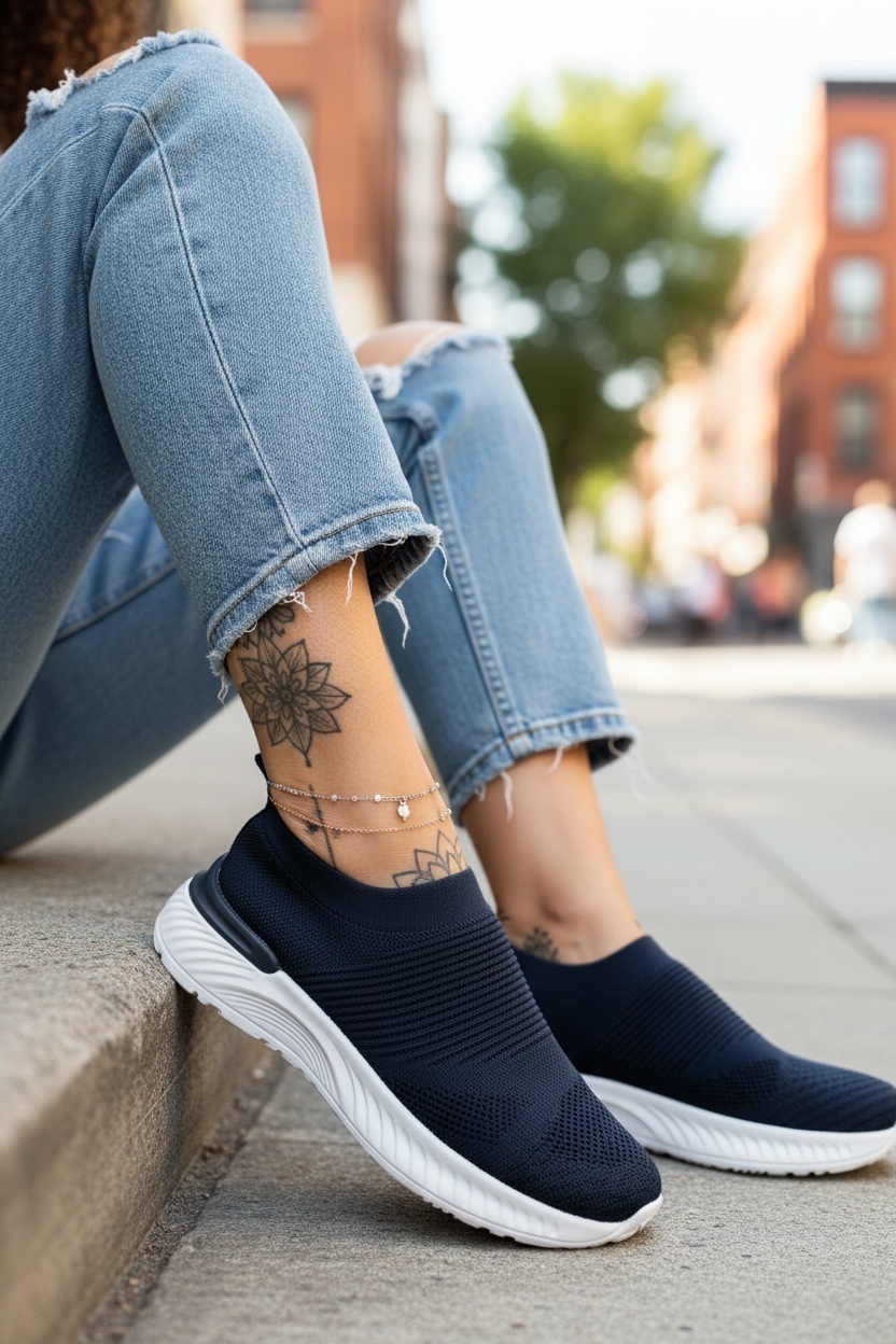 Espadrile Casual Dama Bleumarin cu Talpa Rezistenta - imagine 2