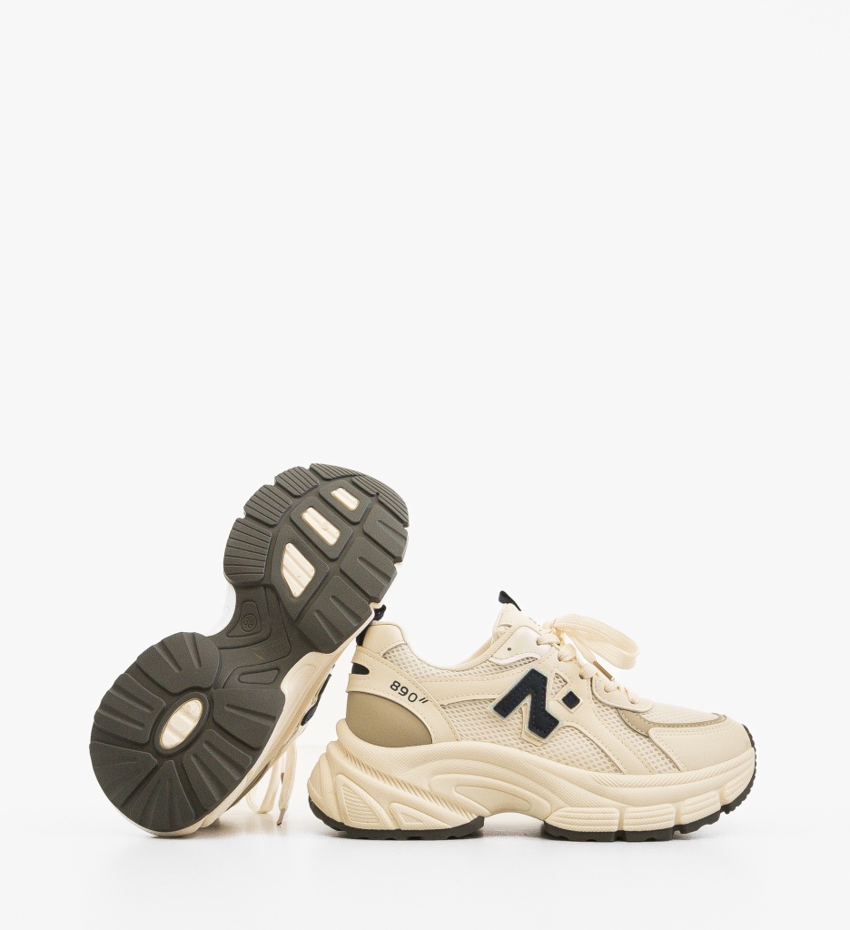 Sneakers Dama Serigiu Bej 2 - Confort și Eleganță - imagine 5