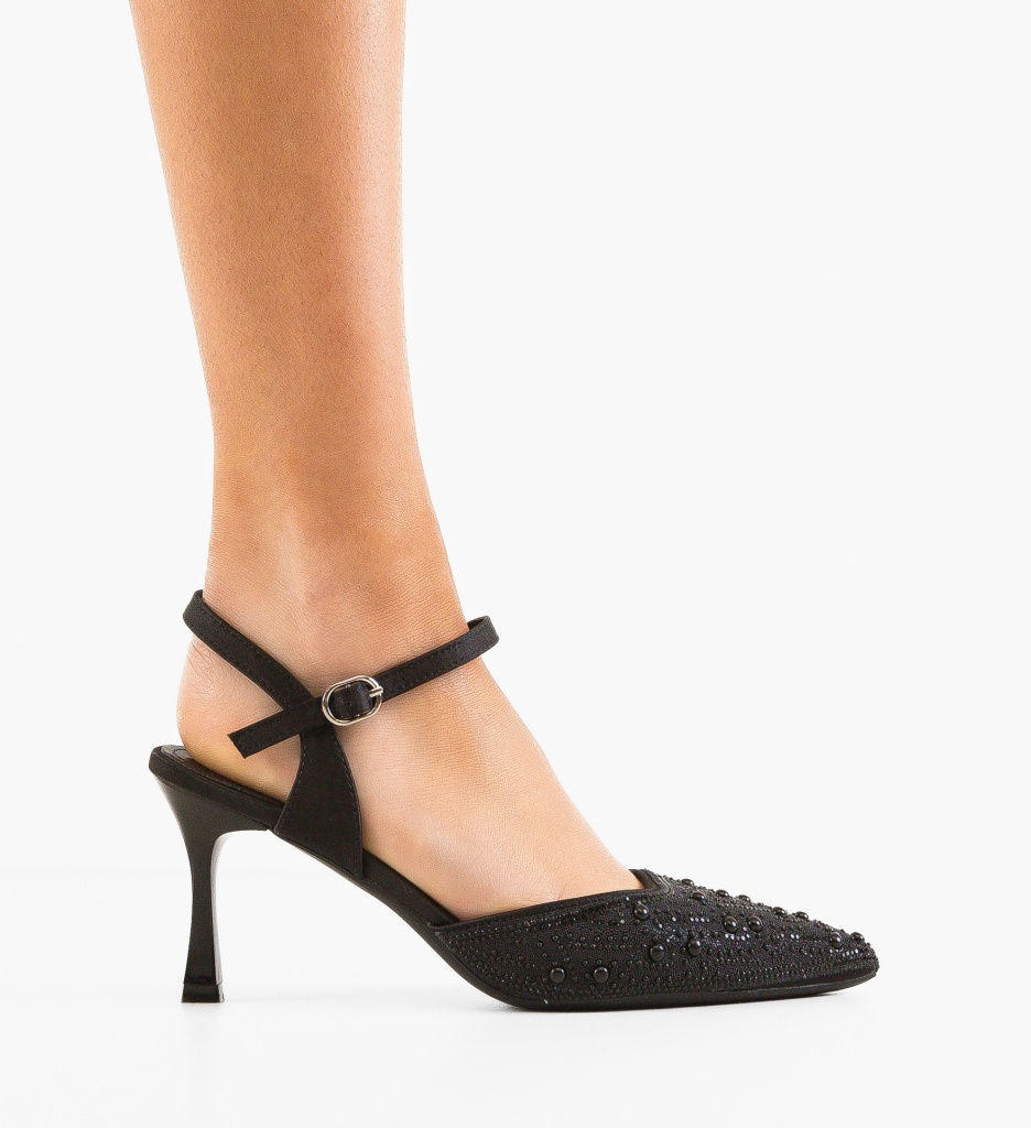 Pantofi cu Toc Eleganti Anytare Negri - imagine 6
