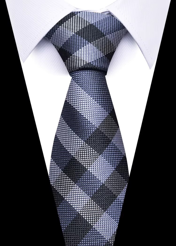 Cravată Picadili Negru/Albastru | Eleganță Geometrică