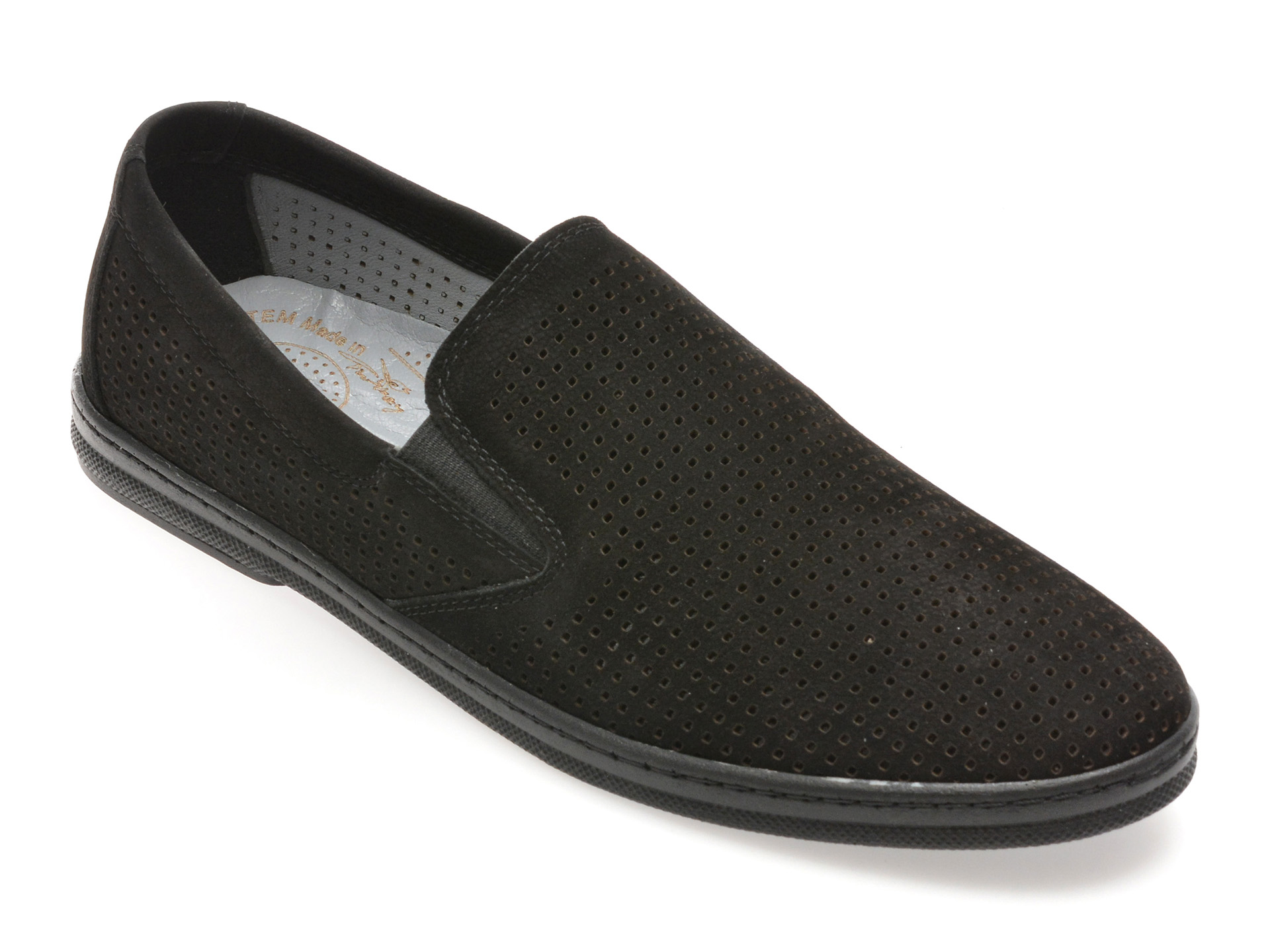 Pantofi Bite The Bullet Negri Slip-on Eleganți