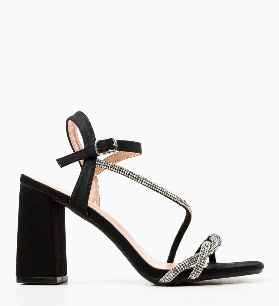 Sandale Toc Velvela Negre | Eleganță și Stil - imagine 5