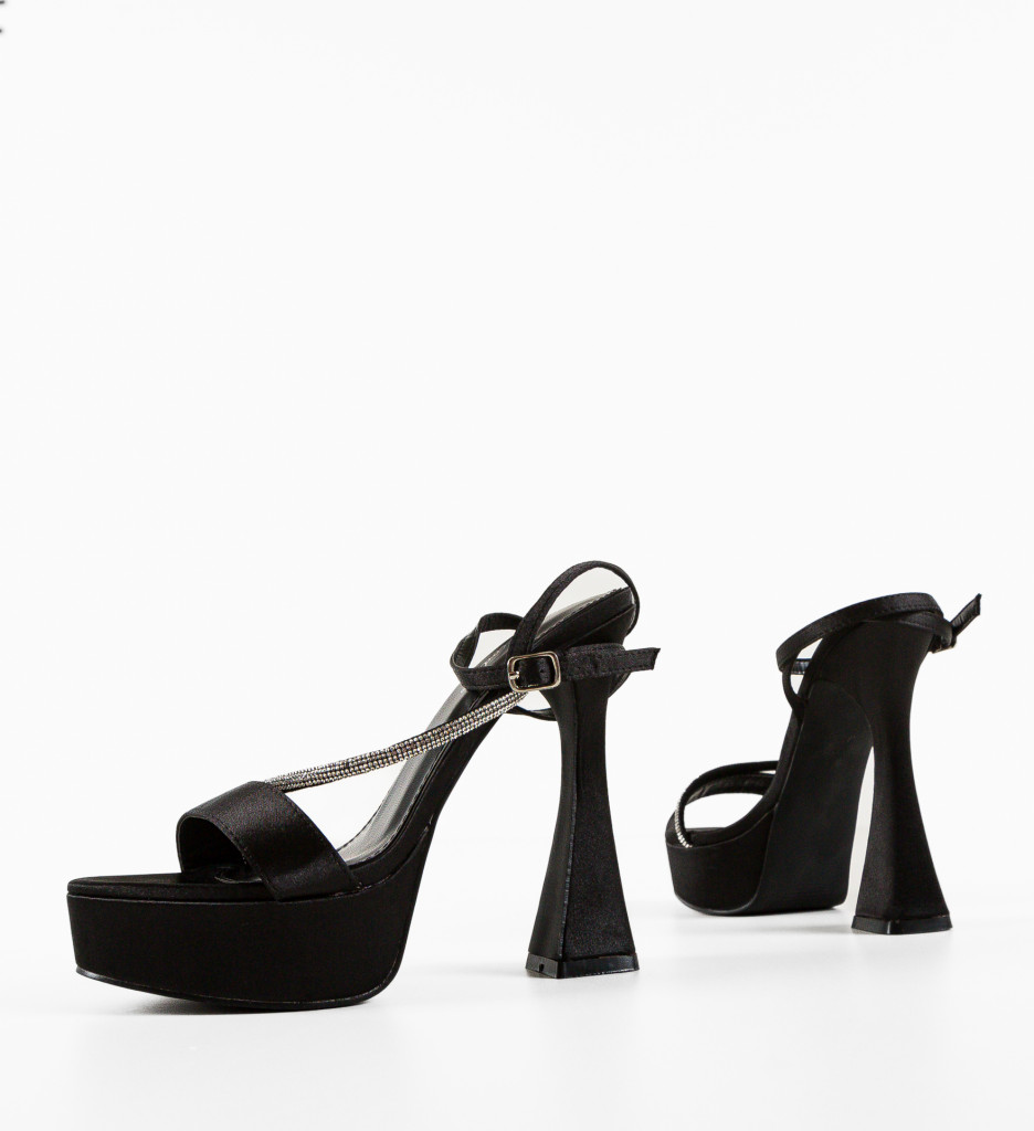 Sandale cu Toc Nastia Negre - Eleganță Modernă - imagine 6