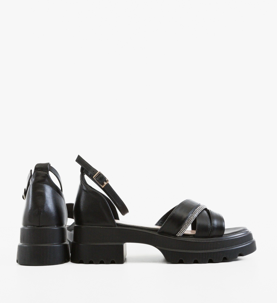 Sandale Dama Leo Negre Elegante - imagine 5