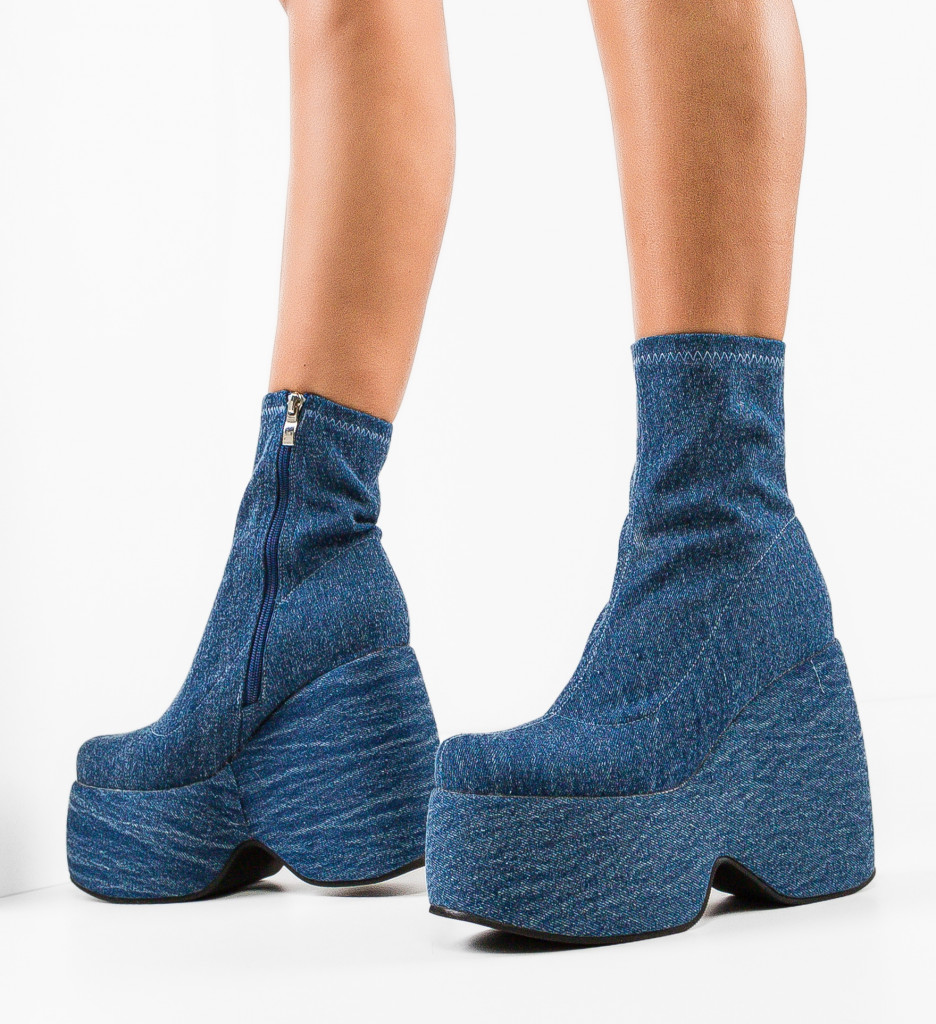 Botine Dama Stelar Albastre - Eleganță și Stil - imagine 3