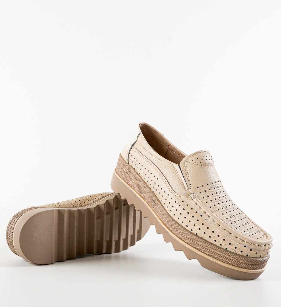 Pantofi Casual Bej | Confort și Stil Urban - imagine 4