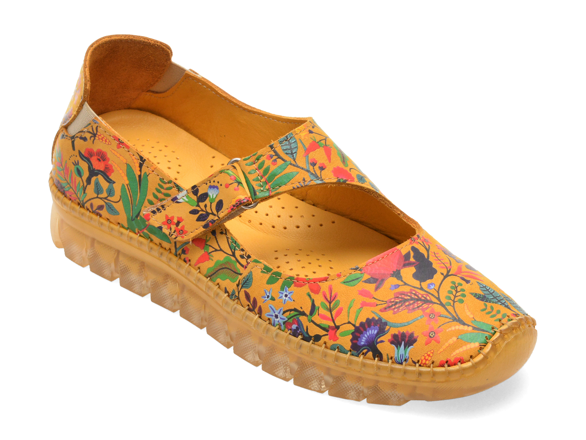 Pantofi Flavia Passini galbeni din piele naturală - imagine 2