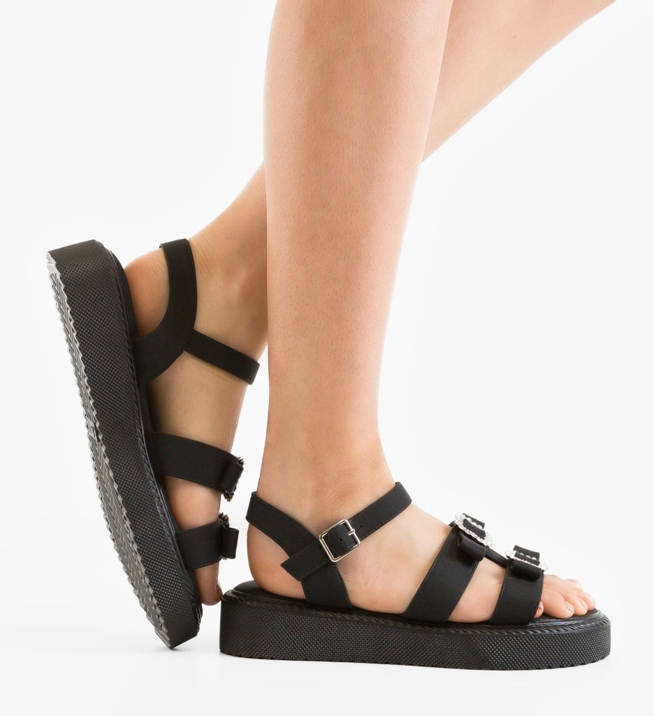 Sandale Dama Jaht Negre Elegante