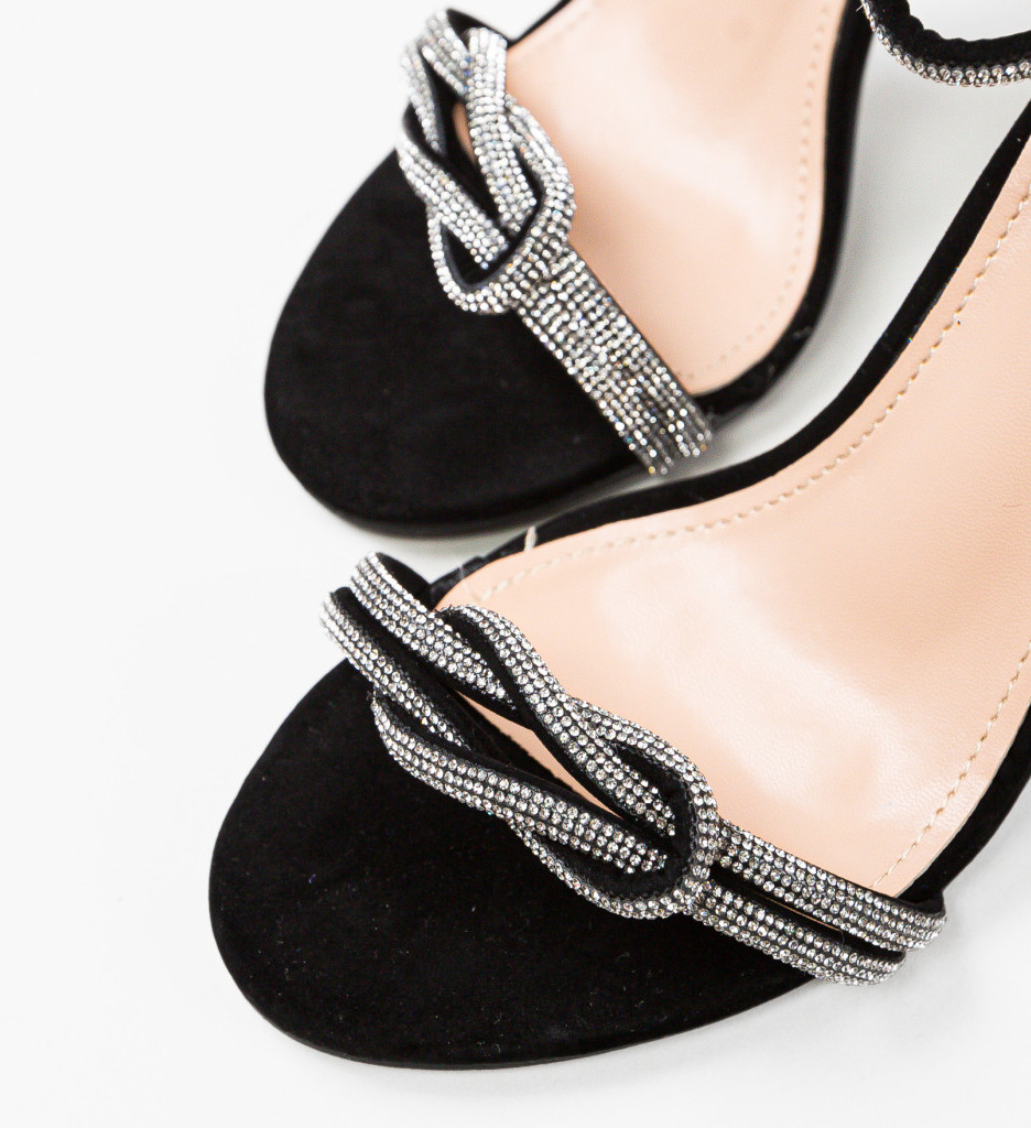 Sandale Dama Selor Negri cu Toc Elegant - imagine 7