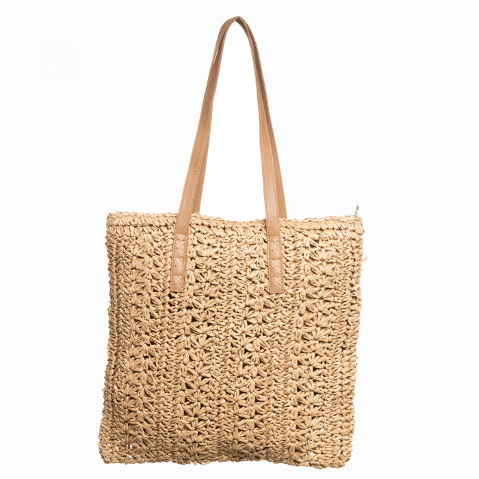 Geanta Shopika Impletita Bej | Stil Durabil - imagine 1