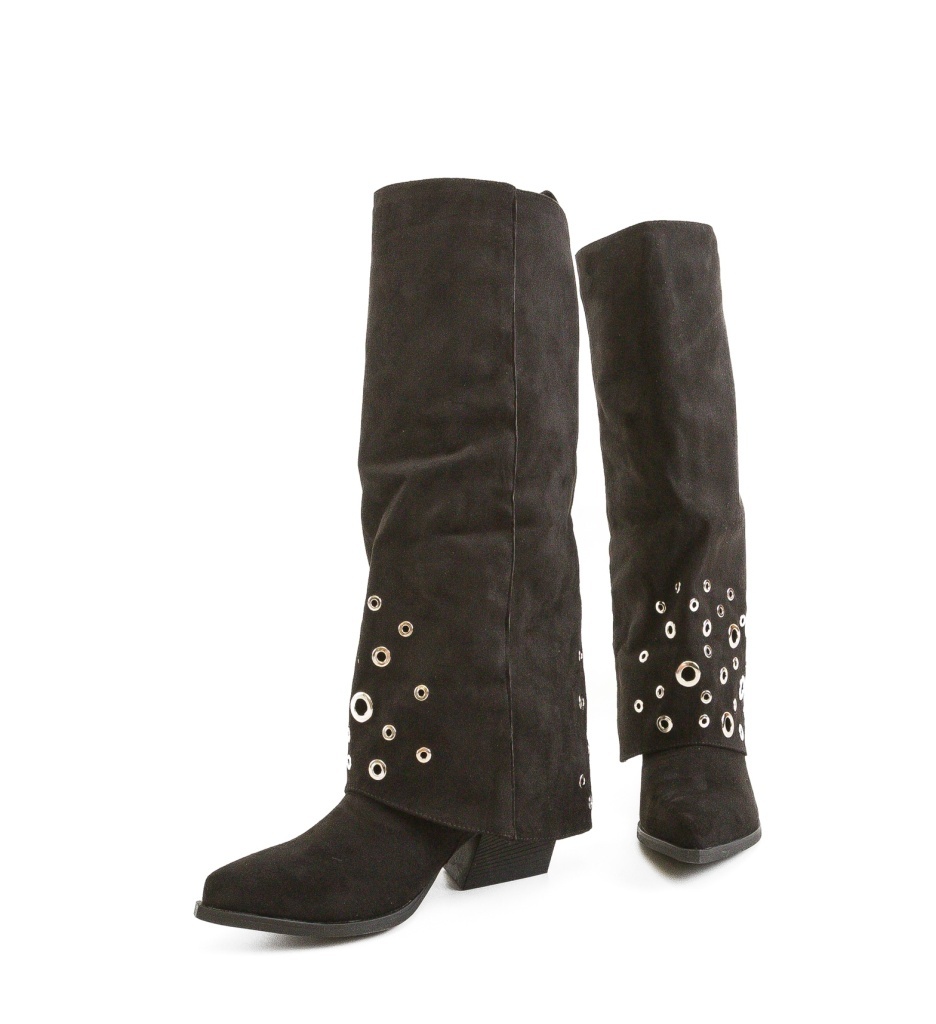 Cizme Dama Leop Negre Elegante - imagine 4