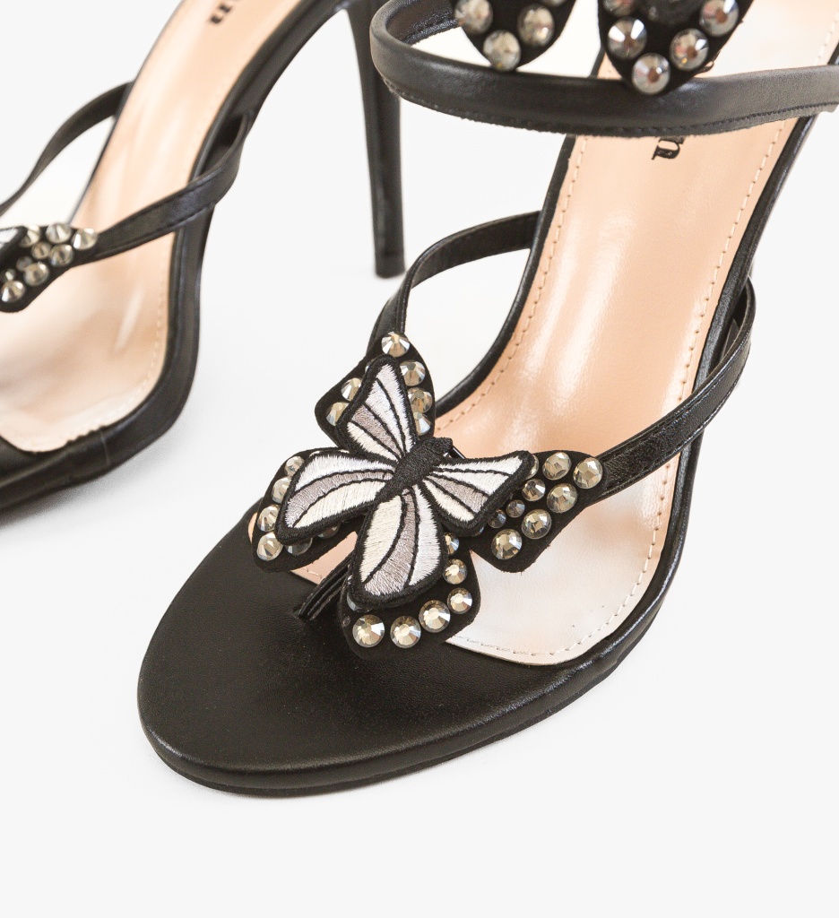 Sandale cu toc Ronnette Negre – Eleganță și Confort - imagine 5