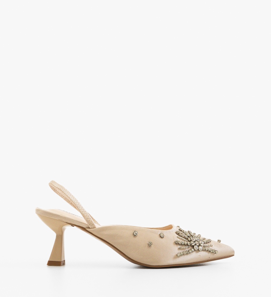 Pantofi Betsy Bej Eleganți cu Toc