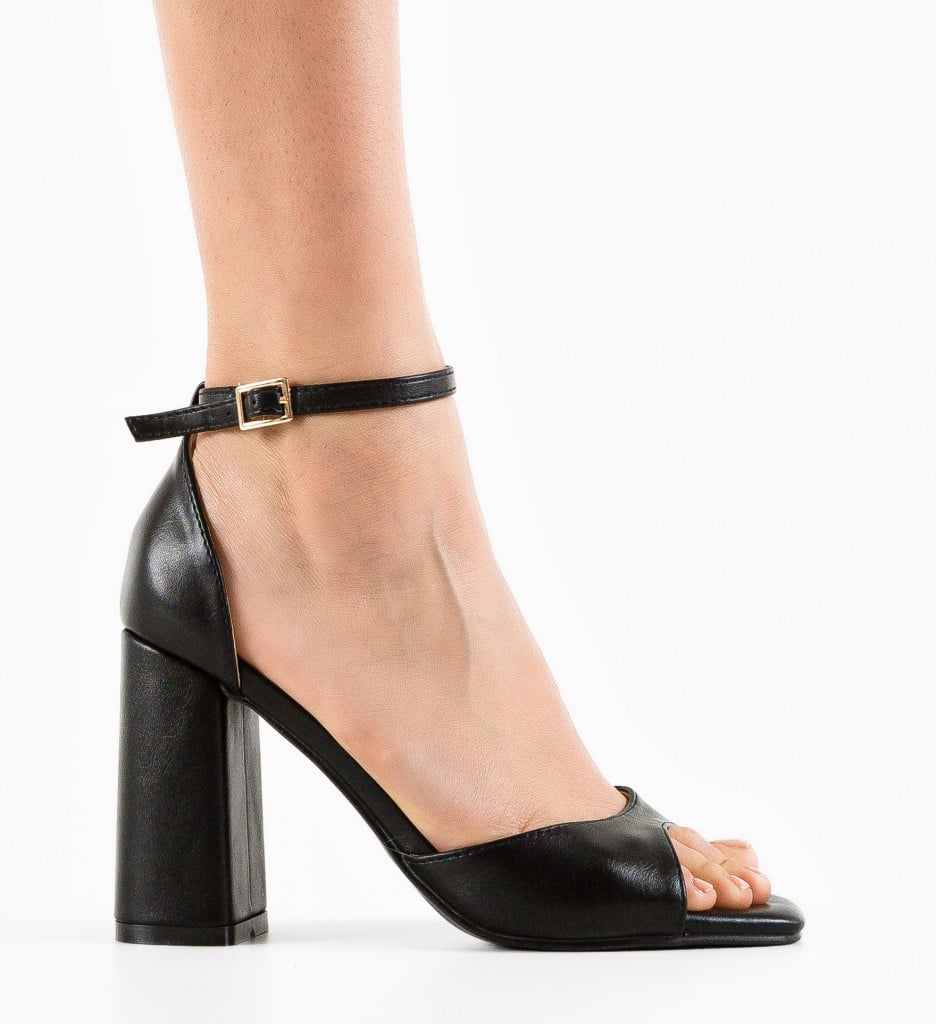 Sandale cu toc Santo Negre | Eleganță și Stil - imagine 5