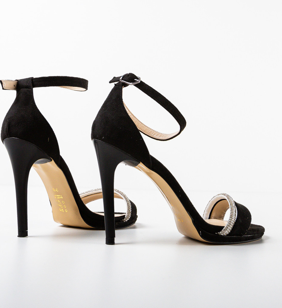 Sandale Crimson Negre | Eleganță și Stil - imagine 6