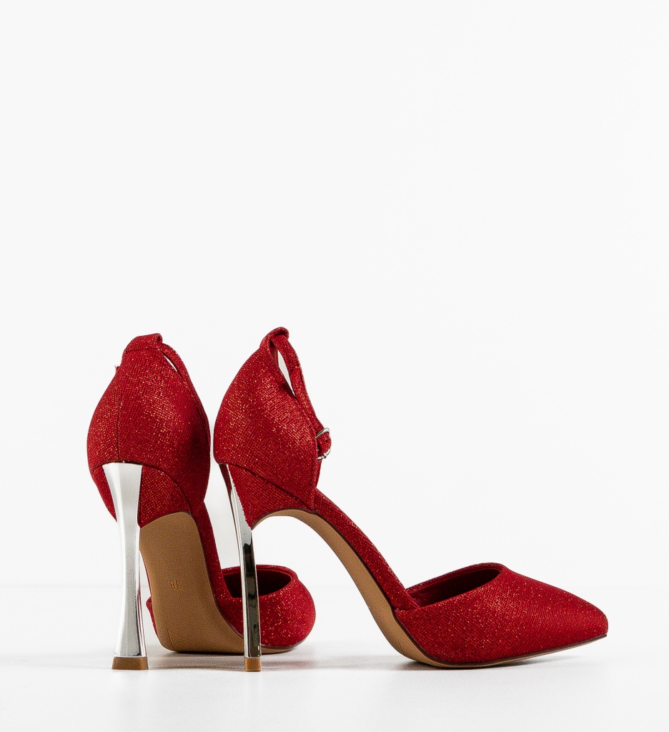 Pantofi cu Toc Degalo Rosii - Look Elegant - imagine 5