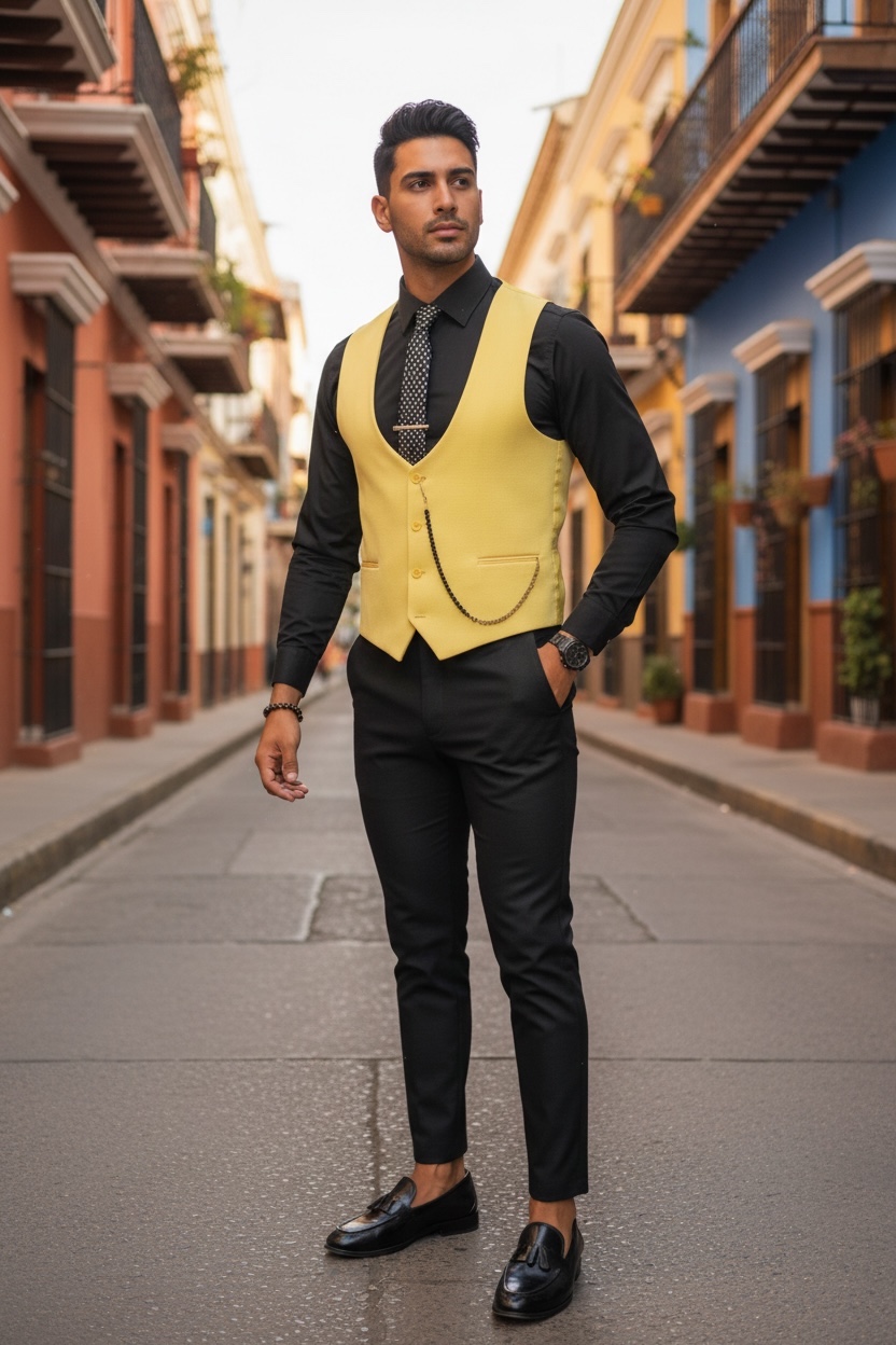 Compleu Barbati Vesta & Pantaloni - Stil Elegant - imagine 2