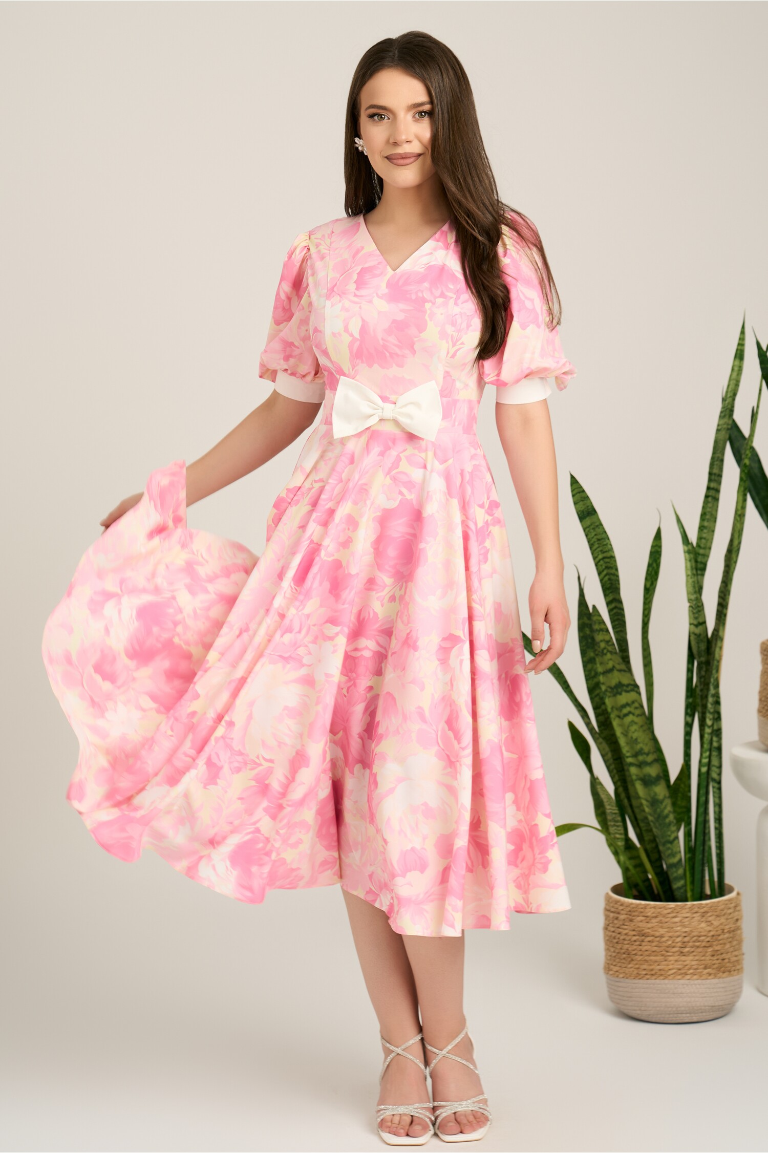 Rochie DY Fashion Midi Roz Eleganta Cununie