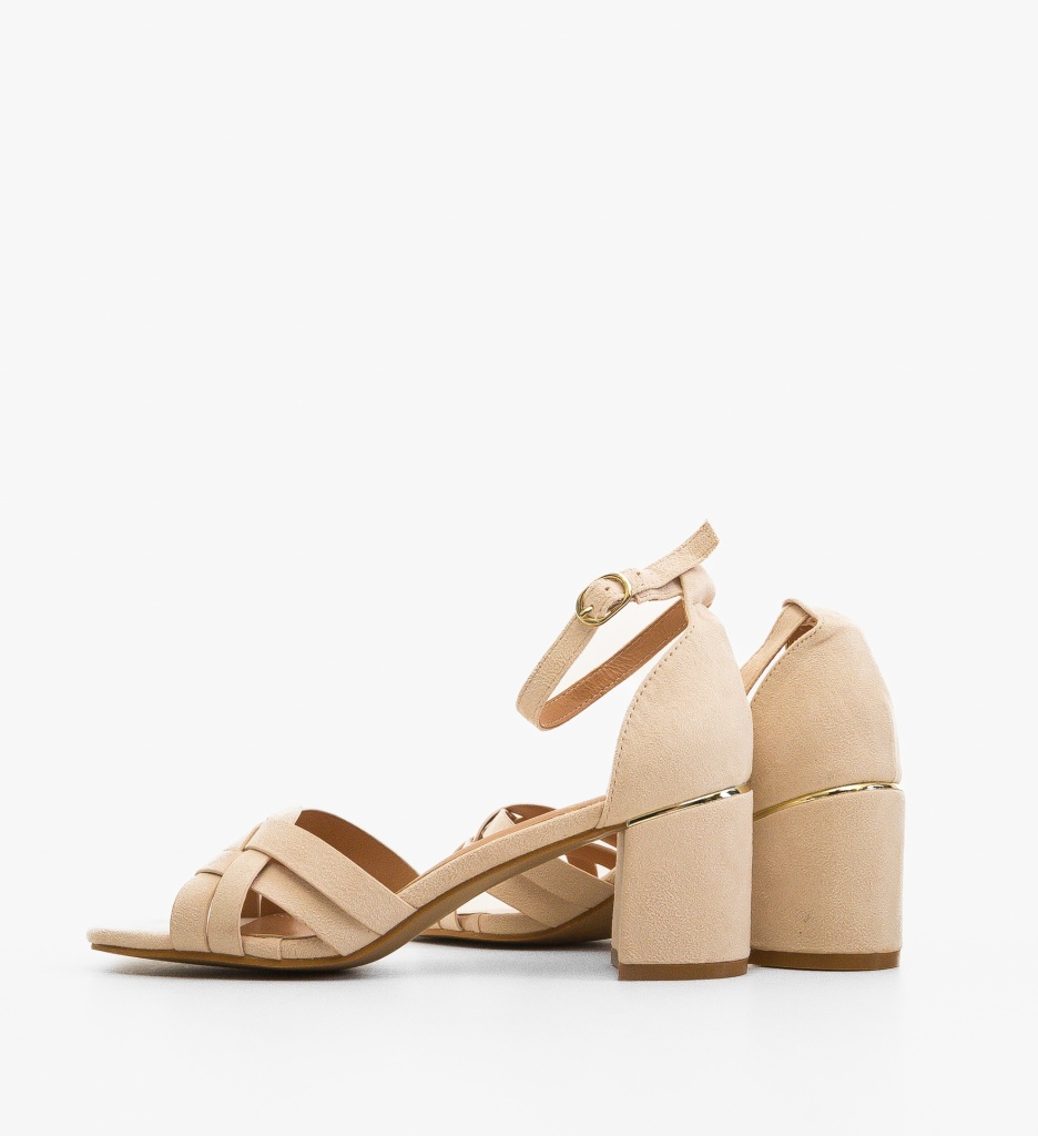 Sandale cu Toc Larson Bej - Eleganță Modernă - imagine 2